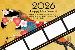イラスト素材: 2026年午年年賀状